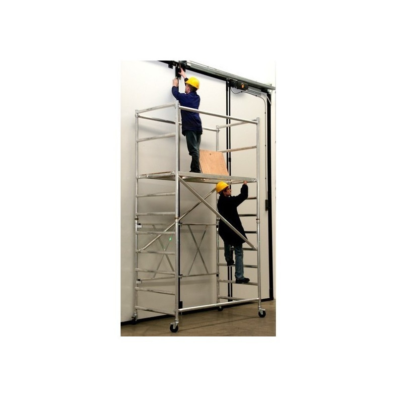 Trabattello in alluminio Roller L, moduli A + B, altezza lavoro 4,40 metri.