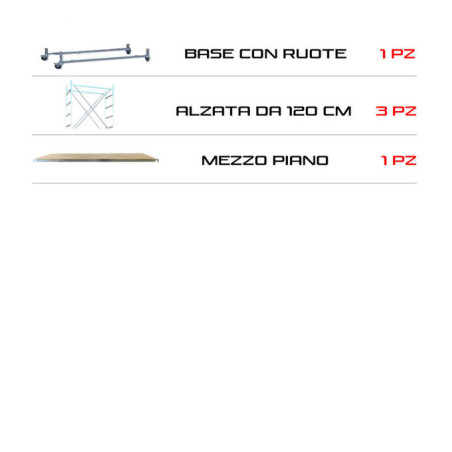 Trabattello maxi tris h. 5.10 Mt. Lavoro + mezzopianetto