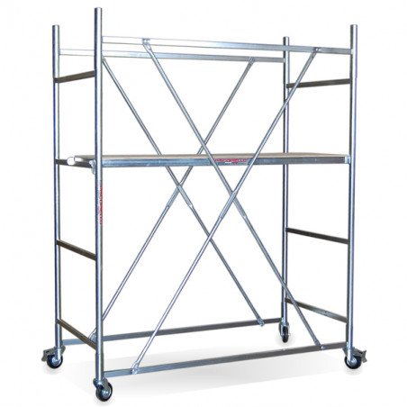 Scaffolding with a working height of 3.70 meters, Real, complete with a platform.